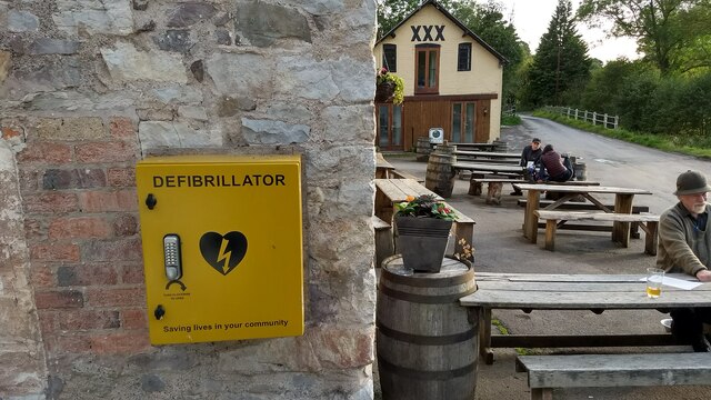 Defibrillator at the pub 