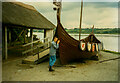 T0122 : Viking ship in the boat yard, Irish National Heritage Park by Humphrey Bolton