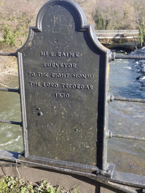 Inscription on old footbridge, Tredegar Park