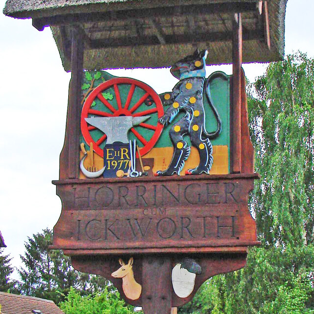Horringer cum Ickworth village sign (detail)