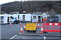 Entrance to mobile Covid 19 testing centre - Corwen