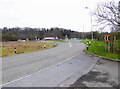 B4361 road approaching a roundabout on the A49, Marlbrook, near Leominster, Herefs