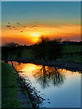 SD7808 : Sunset over the Manchester, Bolton and Bury Canal by David Dixon