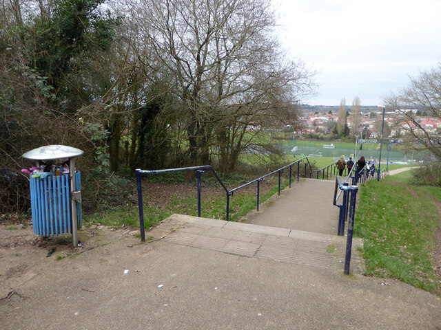 Steps leading to King George V Playing Fields, Worcester
