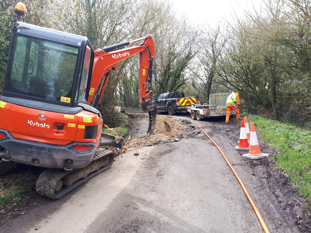 Cable laying in Kington Lane