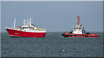 J5082 : Fishing boat and tug off Bangor by Rossographer