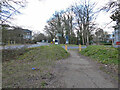 Public bridleway 1525_1 reaches County Oak Way, Crawley