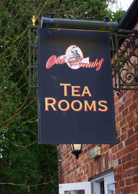 Old Smithy Tea Rooms (2) - sign, Wolverley Road, Wolverley, Worcs