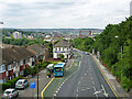 View down A2, Chatham Hill