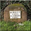 Old Milestone by the A456, Long Bank, Bewdley Parish