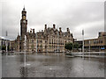 SE1632 : City Hall seen across the Mirror Pool, Bradford by habiloid