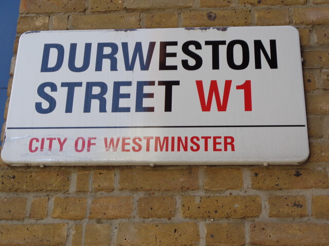 Street sign, Durweston Street W1