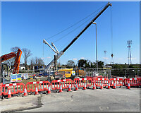 TL4759 : Newmarket Road: a crane on the Chisholm Trail site by John Sutton