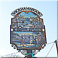 TL7455 : Wickhambrook village sign (north face) by Adrian S Pye