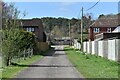 Lane between houses, Landford