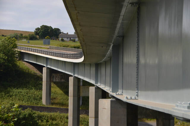 A Curved Girder on the A9 Dunbeath Bridge, Caithness