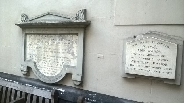 Memorials on the south wall of St Peter-upon-Cornhill church