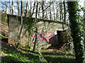 Derelict electricity sub-station in Garth Wood