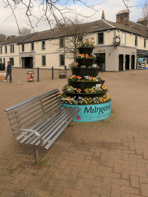 Seat and floral display, Milngavie