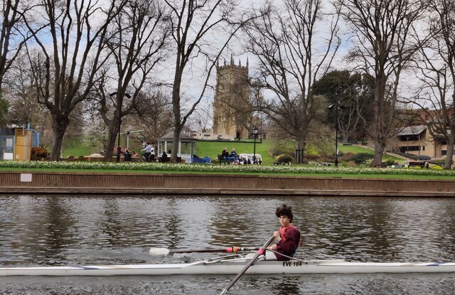 Rower on the River Avon at Evesham