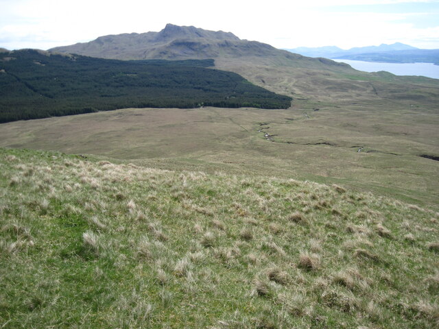 Hillside Beinn an Leathaid towards Beinn Hiant