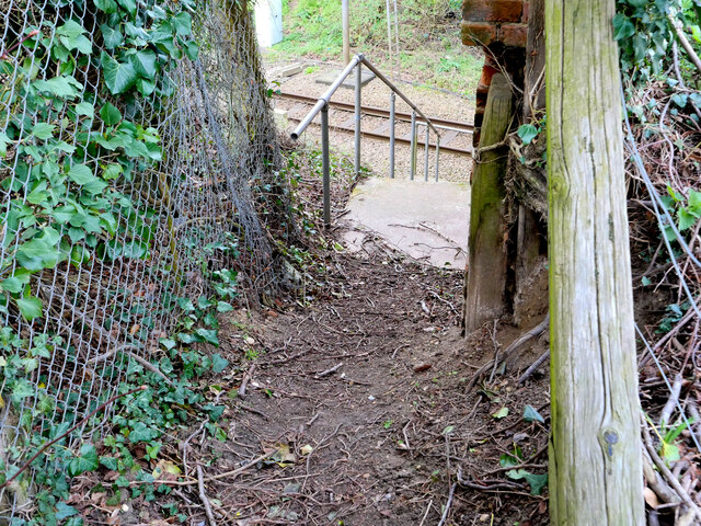 Steps to Railway from over locked gate