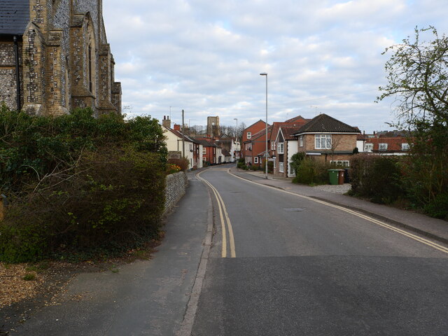 A149 approaching North Walsham Town Centre