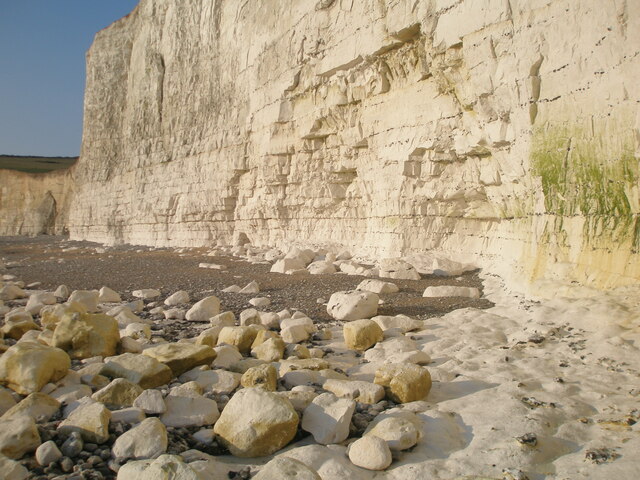 Fissured section of cliff face at Gap Bottom, East Sussex