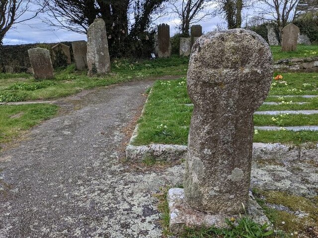 Old Wayside Cross in the churchyard of Mabe parish church