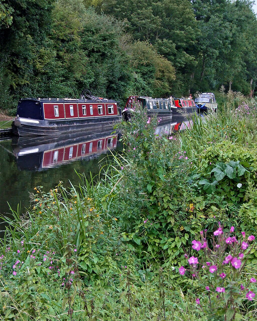 Moored narrowboats at Compton, Wolverhampton