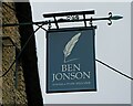 Ben Jonson (2) - sign, Northampton Road, Weston-on-the-Green, Oxon