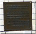 SJ8498 : Soldiers' Gate refurbishment plaque by Gerald England