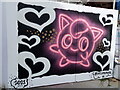 View of Jigglypuff street art on Nile Street