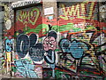 View of street art on the rear of warehouses on Blackall Street #15