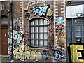 View of street art on the rear of warehouses on Blackall Street #28