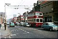 Belfast trolleybuses on Falls Road - 1968