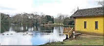 SK9339 : Belton Boathouse Pond by Chris Morgan
