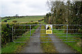 Locked gate and lane, Gortinagin