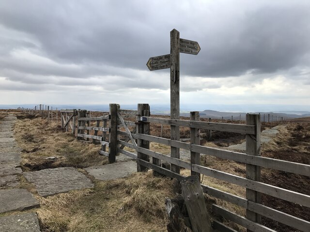 Fingerpost Sign on The Pennine Way at Hangingstone Hill