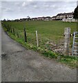 Field behind houses