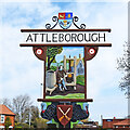 TM0495 : Attleborough town sign (south-west face) by Adrian S Pye