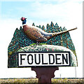 TL7799 : Foulden village sign (detail) by Adrian S Pye