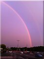 SP1883 : Double rainbow seen from outside Birmingham International railway station by A J Paxton