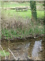 A picnic table by the By Brook