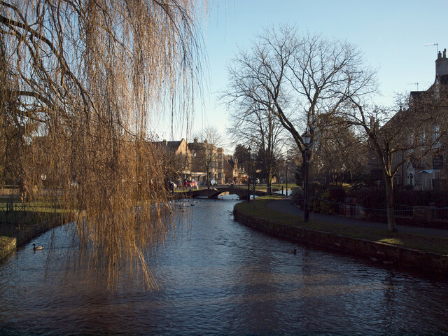 The River Windrush seen from Sherbourne Street, Bourton-on-the-Water