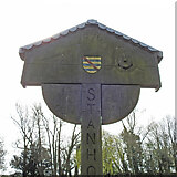 TF8037 : Stanhoe village sign by Adrian S Pye