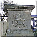 TG2308 : Norwich City coat of arms on Foundry Bridge by Adrian S Pye
