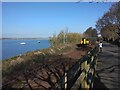 SX9885 : River, railway and cycle track, Lympstone by David Smith