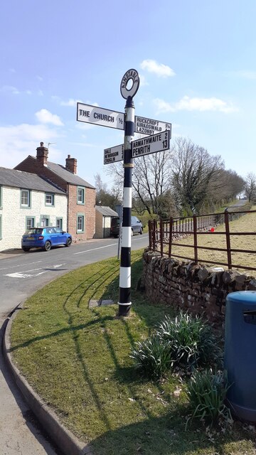 View towards 'Road Ends' at crossroads in Ainstable