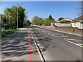 Red line along footpath, Old Mountfield Road, Lisnamallard